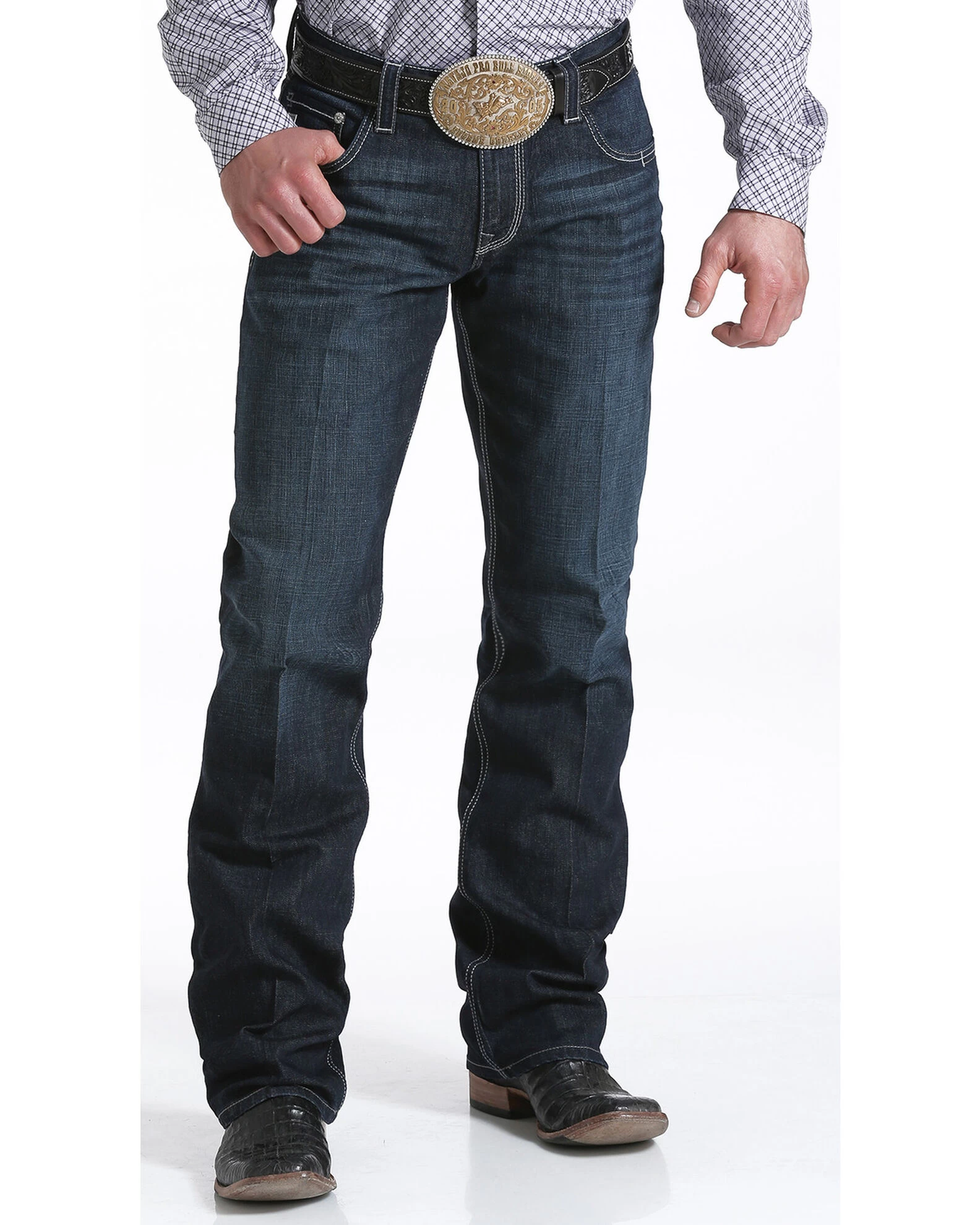 Cinch Men's Carter 2.4 Dark Wash Mid Rise Relaxed Bootcut Performance Jeans 1 Cinch Men's Carter 2.4 Dark Wash Mid Rise Relaxed Bootcut Performance Jeans