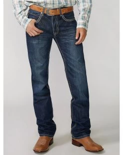 Stetson Men's Rock Fit Barbwire "X" Stitched Boot Jeans - Big & Tall -Western Cowboy Shop 013739 CU P2