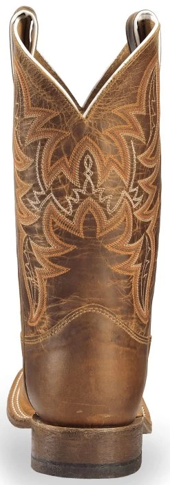 Justin Men's Bent Rail Distressed Cognac Western Boots - Broad Square Toe -Western Cowboy Shop 036N45 41 BK