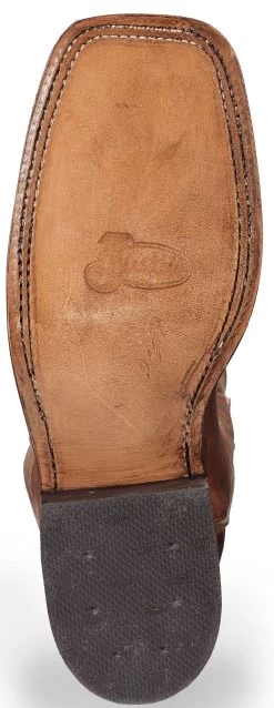 Justin Men's Bent Rail Distressed Cognac Western Boots - Broad Square Toe -Western Cowboy Shop 036N45 41 BM