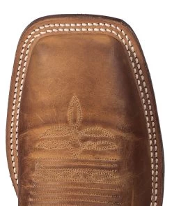 Justin Men's Bent Rail Distressed Cognac Western Boots - Broad Square Toe -Western Cowboy Shop 036N45 41 TP