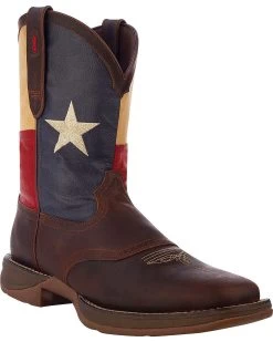 Durango Rebel Men's Texas Flag Western Performance Boots - Broad Square Toe -Western Cowboy Shop 038783 41 P1