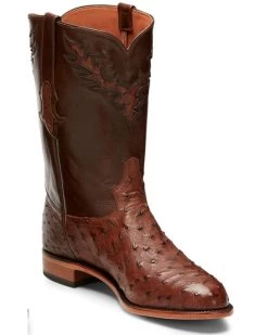 Tony Lama Men's Exotic Ostrich Skin Western Boots - Round Toe -Western Cowboy Shop 066A54 GD P1