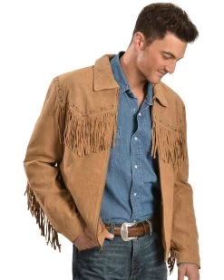 Scully Men's Fringed Suede Leather Short Jacket -Western Cowboy Shop 082801 N4 P1