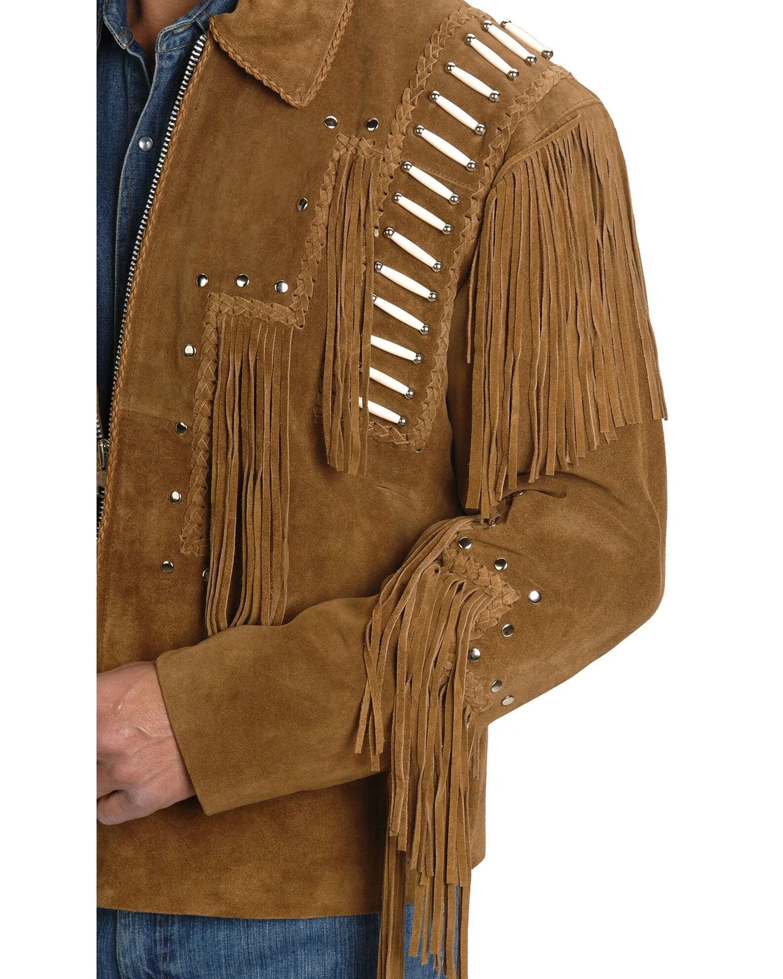 Liberty Wear Bone Fringed Leather Jacket 2 Liberty Wear Bone Fringed Leather Jacket - Image 2