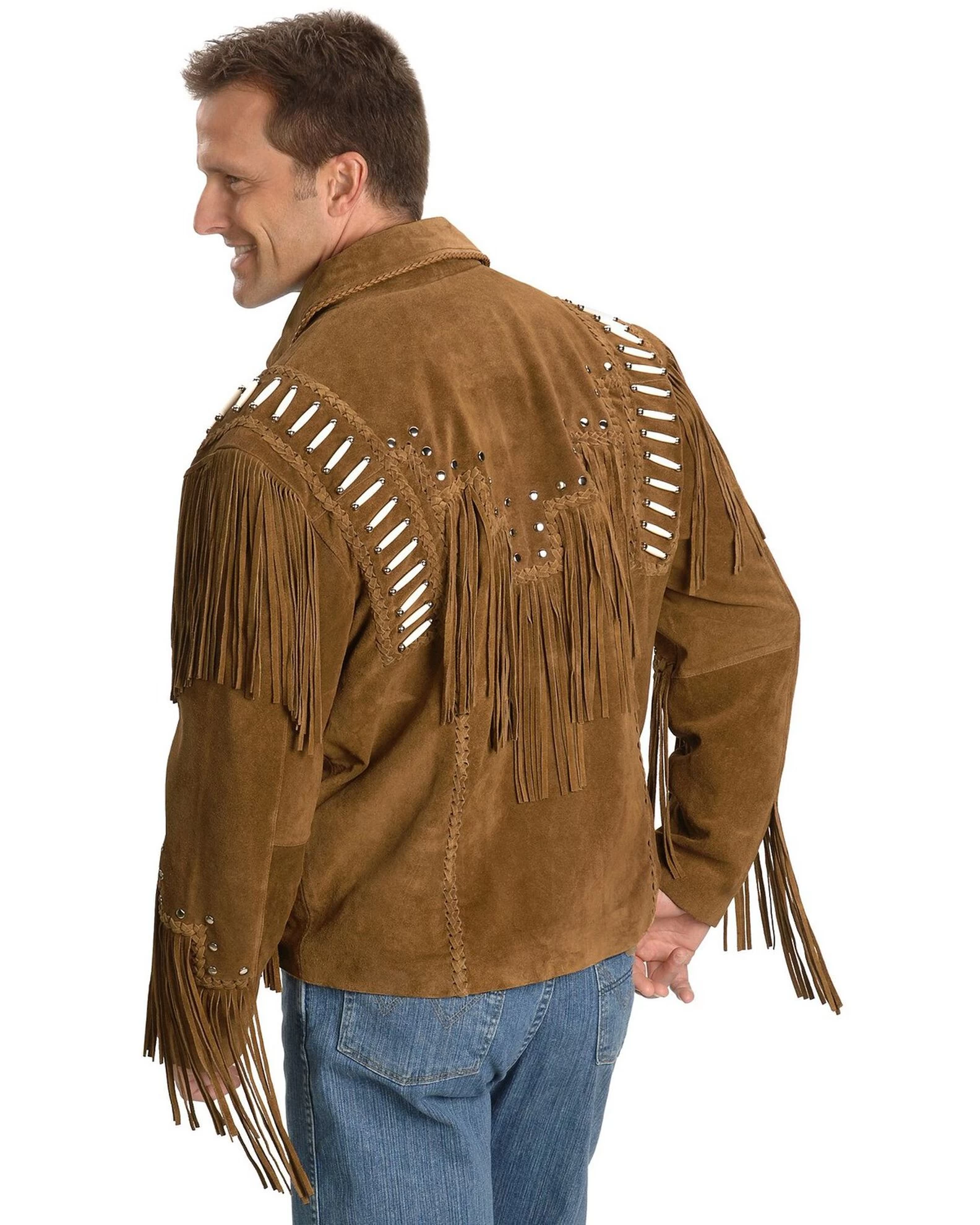 Liberty Wear Bone Fringed Leather Jacket 1 Liberty Wear Bone Fringed Leather Jacket