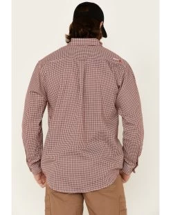 Ariat Men's FR Check Plaid Print Long Sleeve Button Down Work Shirt