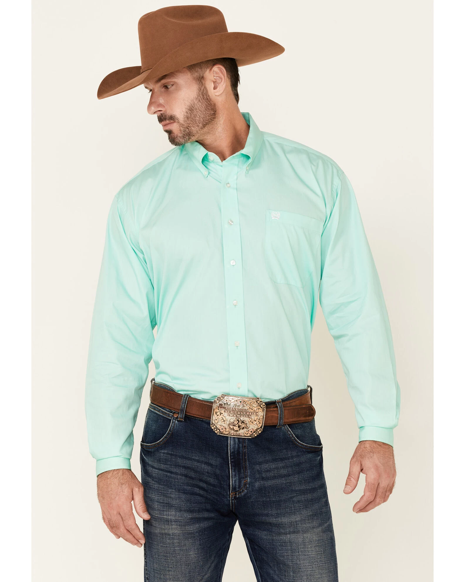 Cinch Cinch Men's Solid Long Sleeve Button-Down Western Shirt 1 Cinch Cinch Men's Solid Long Sleeve Button-Down Western Shirt