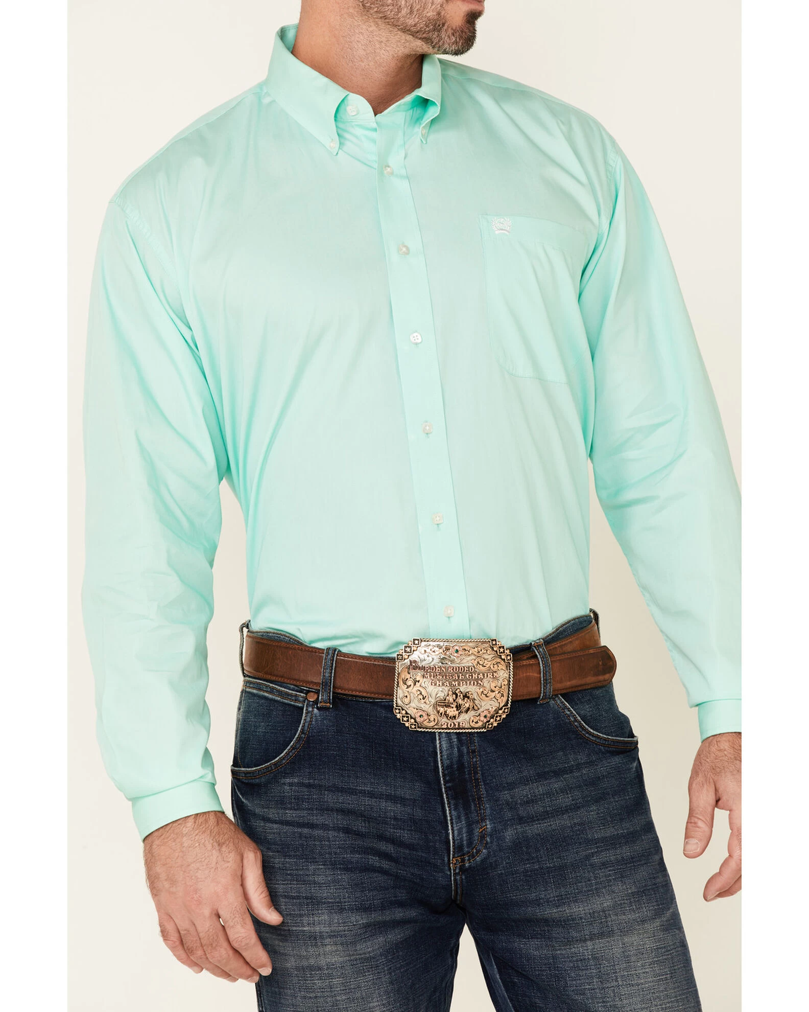 Cinch Cinch Men's Solid Long Sleeve Button-Down Western Shirt 3 Cinch Cinch Men's Solid Long Sleeve Button-Down Western Shirt - Image 3