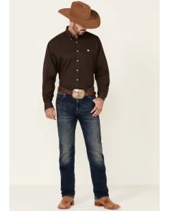 Cinch Men's Solid Brown Button Down Long Sleeve Western Shirt 6 Cinch Men's Solid Brown Button Down Long Sleeve Western Shirt -Western Cowboy Shop 0926V7 41 P2