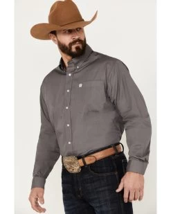 Cinch C‌inch Men's Solid Dove Gray Button Long Sleeve Shirt -Western Cowboy Shop 0926V8 80 P3