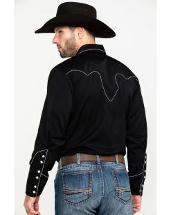 Scully Men's Embroidered Long Sleeve Snap Western Shirt 9 Scully Men's Embroidered Long Sleeve Snap Western Shirt -Western Cowboy Shop 2000041449 7018 P2