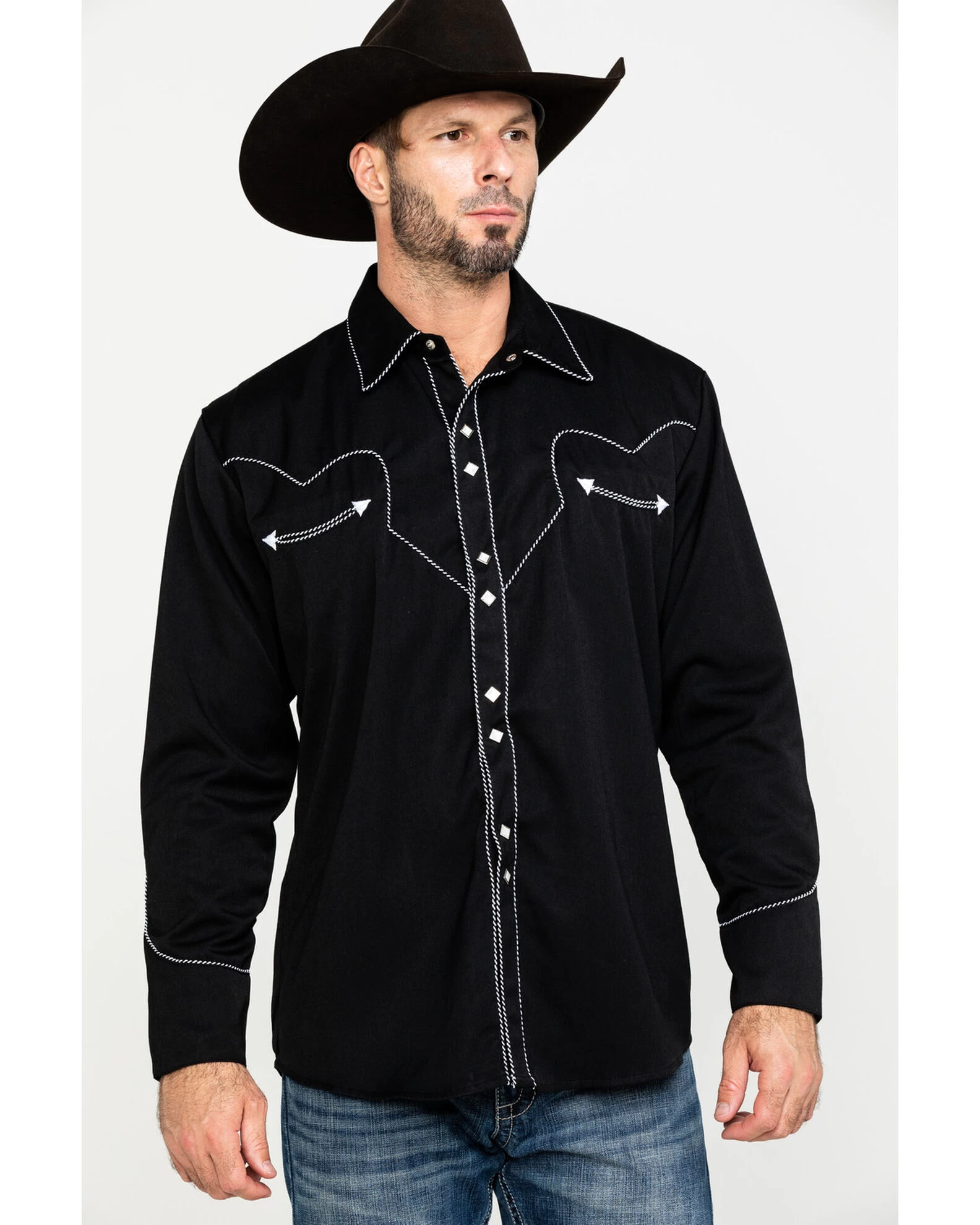 Scully Men's Embroidered Long Sleeve Snap Western Shirt 3 Scully Men's Embroidered Long Sleeve Snap Western Shirt - Image 3