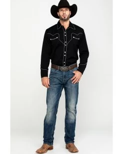 Scully Men's Embroidered Long Sleeve Snap Western Shirt 10 Scully Men's Embroidered Long Sleeve Snap Western Shirt -Western Cowboy Shop 2000041449 7018 P6