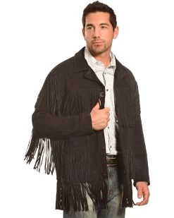 Liberty Wear Men's Suede Fringe Western Jacket