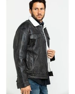 Cripple Creek Men's Conceal Carry Sherpa Lined Leather Jacket -Western Cowboy Shop 2000243990 001 P3