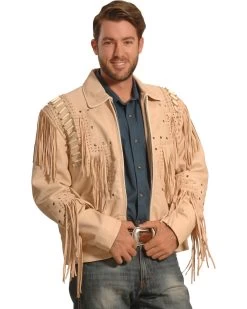 Liberty Wear Men's Fringed Leather Jacket