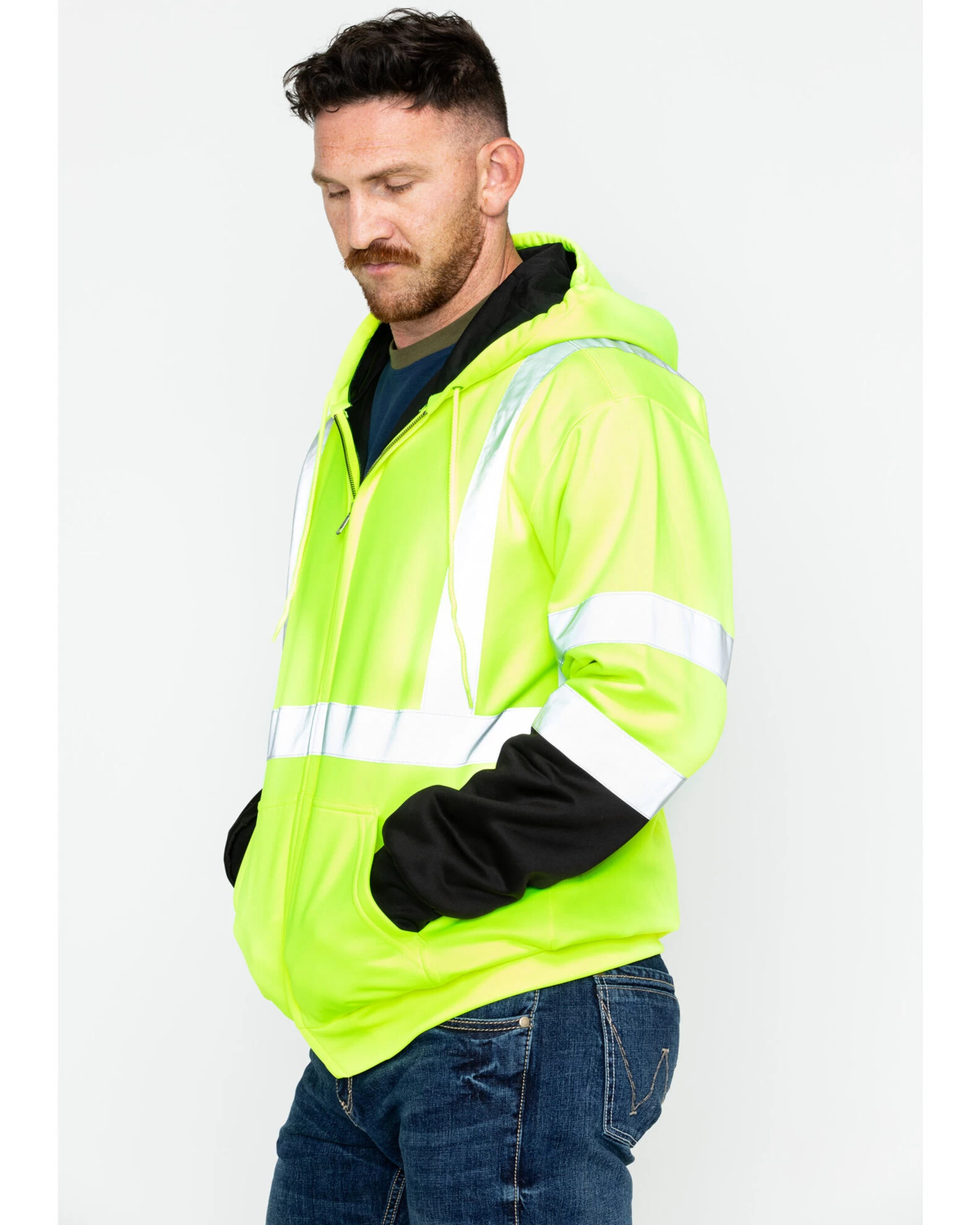 Hawx Men's Softshell High-Visibility Safety Work Jacket 1 Hawx Men's Softshell High-Visibility Safety Work Jacket