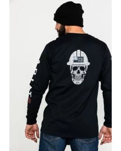 Ariat Men's FR Roughneck Skull Logo Crew Long Sleeve Work T-Shirt -Western Cowboy Shop 2000258817 001 P5