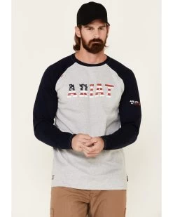 Ariat Men's FR Baseball Logo Crew Work Tee