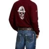 Ariat Men's FR Roughneck Skull Logo Crew Long Sleeve Work Tee - Tall