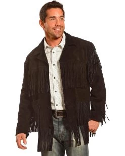 Liberty Wear Men's Fringe Suede Leather Jacket - Big