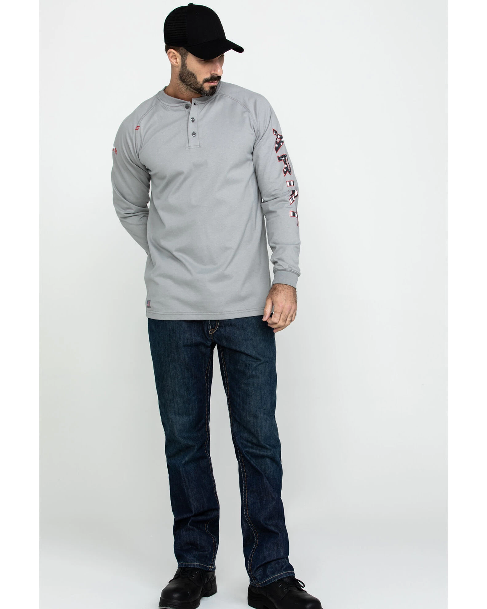 Ariat Men's FR Liberty Logo Long Sleeve Work Shirt - Big 1 Ariat Men's FR Liberty Logo Long Sleeve Work Shirt - Big