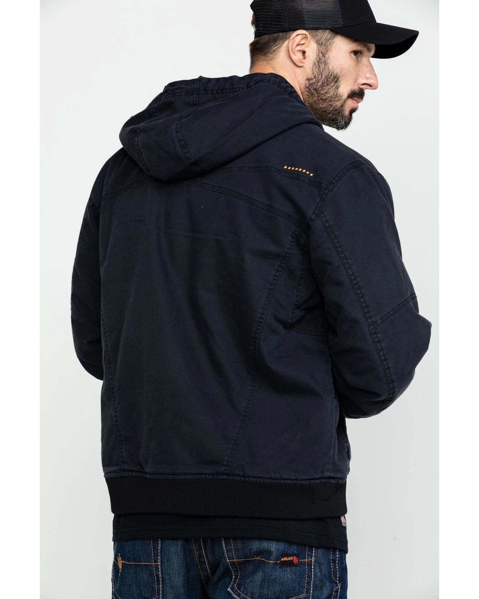 Ariat Men's Black Rebar Washed Dura Canvas Insulated Work Coat 2 Ariat Men's Black Rebar Washed Dura Canvas Insulated Work Coat - Image 2