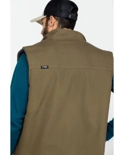 Hawx Men's Olive Canvas Sherpa Lined Work Vest -Western Cowboy Shop 2000283412 341 P5