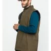 Hawx Men's Olive Canvas Sherpa Lined Work Vest - Tall