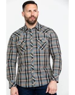 Rock & Roll Denim Men's Teal Washed Yarn Dye Plaid Short Sleeve Western Shirt -Western Cowboy Shop 2000284047 442 P1