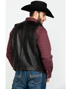 Scully Leatherwear Men's Leather Buck Stitch Vest -Western Cowboy Shop 2000286651 200 P2