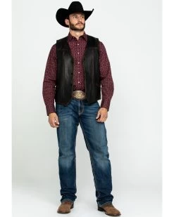 Scully Leatherwear Men's Leather Buck Stitch Vest -Western Cowboy Shop 2000286651 200 P6