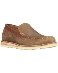 Lucchese Men's Olive Suede After-Ride Slip-On Casual Moccasin - Moc Toe -Western Cowboy Shop 2000286731 341 P1
