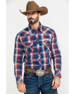 Rock & Roll Denim Men's Plaid Logo Long Sleeve Western Shirt -Western Cowboy Shop 2000289900 600 P1