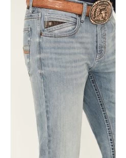 RANK 45 Men's Scoreline 4-Way Performance Stretch Slim Fit Bootcut Jeans