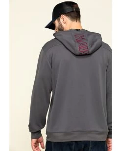 Hawx Men's Gray Tech Logo Hooded Work Sweatshirt - Tall