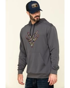 Hawx Men's Gray Tech Logo Hooded Work Sweatshirt - Tall -Western Cowboy Shop 2000297060 021 P3