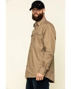 Ariat Men's Khaki Rebar Made Tough Durastretch Long Sleeve Work Shirt - Tall -Western Cowboy Shop 2000322123 250 P3