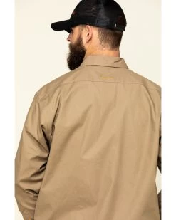 Ariat Men's Khaki Rebar Made Tough Durastretch Long Sleeve Work Shirt - Tall -Western Cowboy Shop 2000322123 250 P5