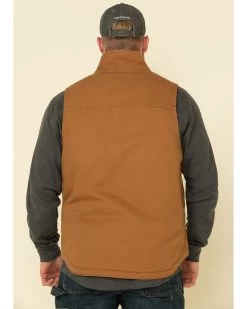 Carhartt Men's Brown Washed Duck Sherpa Lined Mock Neck Work Vest - Tall -Western Cowboy Shop 2000323102 200 P2