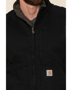 Carhartt Men's Black Washed Duck Sherpa Lined Mock Neck Work Vest - Big -Western Cowboy Shop 2000324038 001 P4