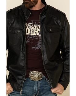 Cody James Men's Backwoods Distressed Faux Leather Moto Jacket - Tall -Western Cowboy Shop 2000325392 001 P4