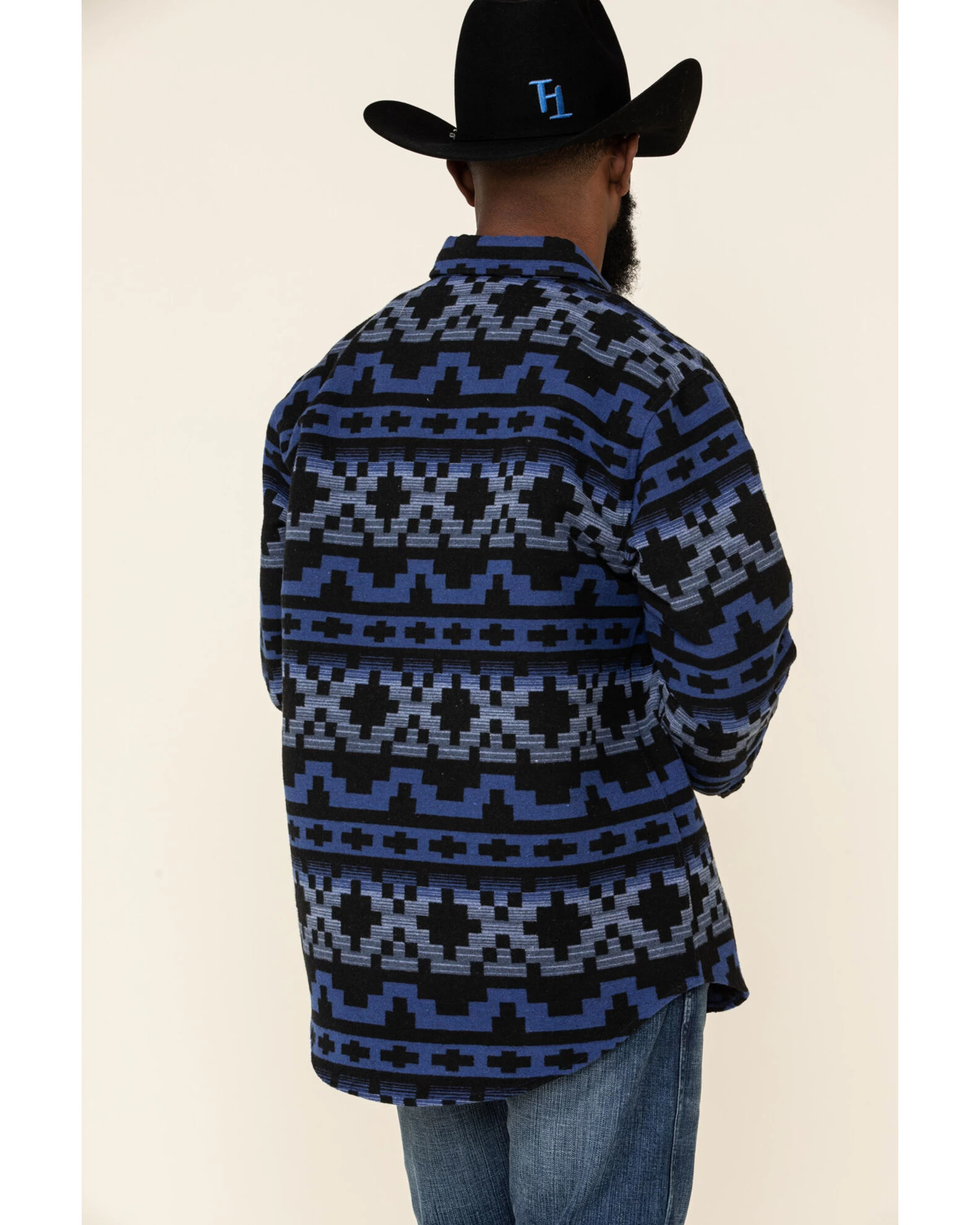 Powder River Outfitters Men's Southwestern Print Jacquard Shirt Jacket 2 Powder River Outfitters Men's Southwestern Print Jacquard Shirt Jacket - Image 2