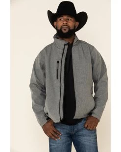 Cowboy Hardware Men's Gray Logo Poly Shell Jacket -Western Cowboy Shop 2000326278 020 P1
