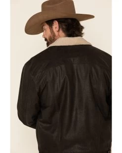 Cripple Creek Men's Leather Sherpa Lined Jacket