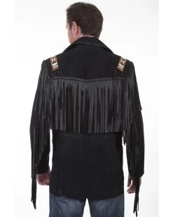 Scully Men's Boar Suede Fringe Jacket