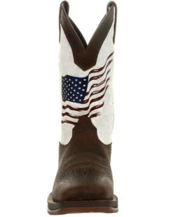 Durango Men's Flag Embroidery Western Performance Boots - Square Toe