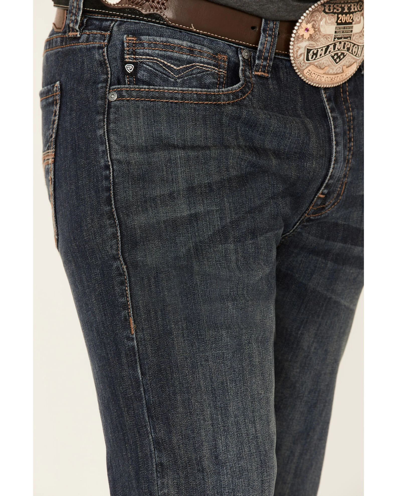 Rock & Roll Denim Men's Dark Vintage Double Barrel Stretch Relaxed Straight Jeans 5 Rock & Roll Denim Men's Dark Vintage Double Barrel Stretch Relaxed Straight Jeans - Image 5