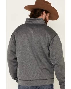Cowboy Hardware Men's Gray Microfleece Zip-Up Jacket